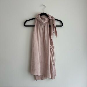 Zimmerman Pink Tie Neck Halter Silk Top